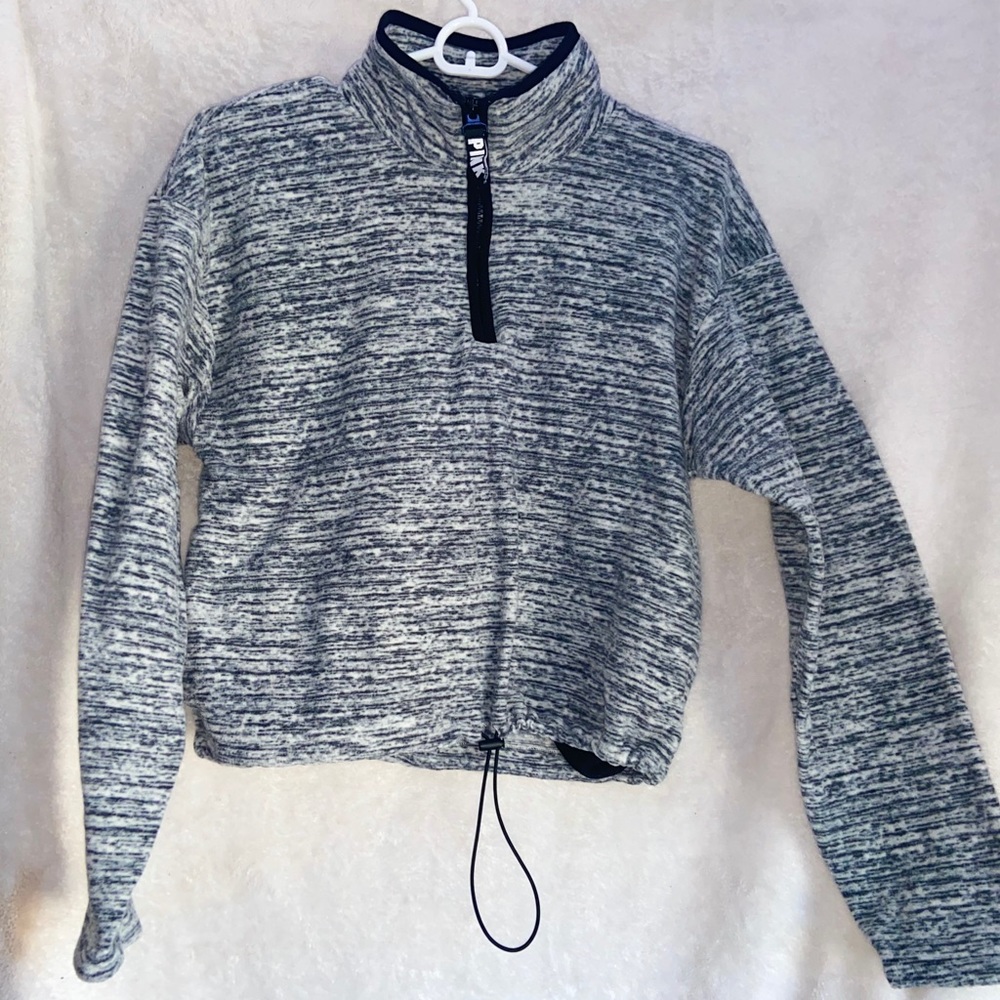 PINK Sweater knit quarter zip tunic